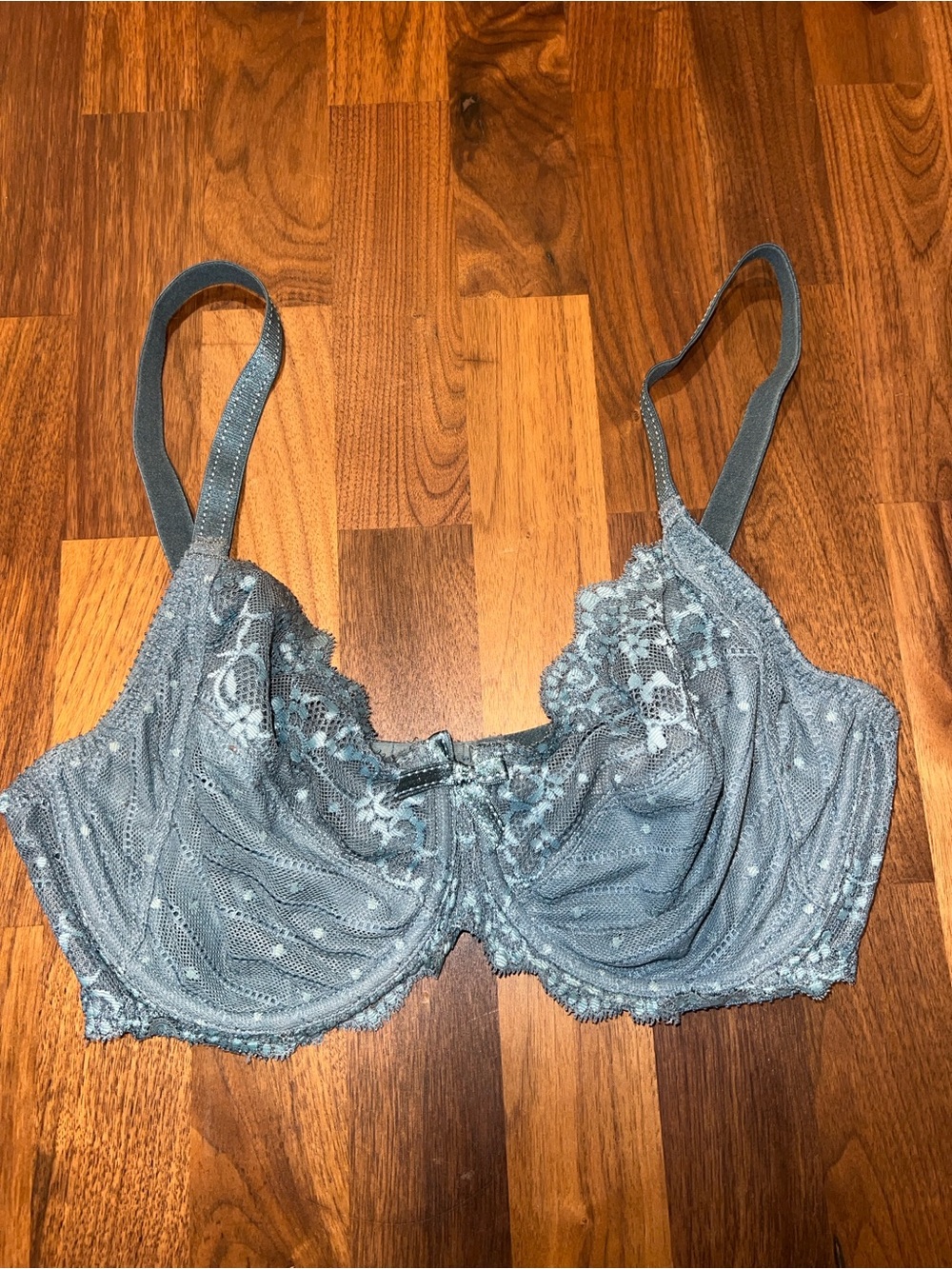 Chantelle Dusty Blue Lace Underwire Bra 32DD
